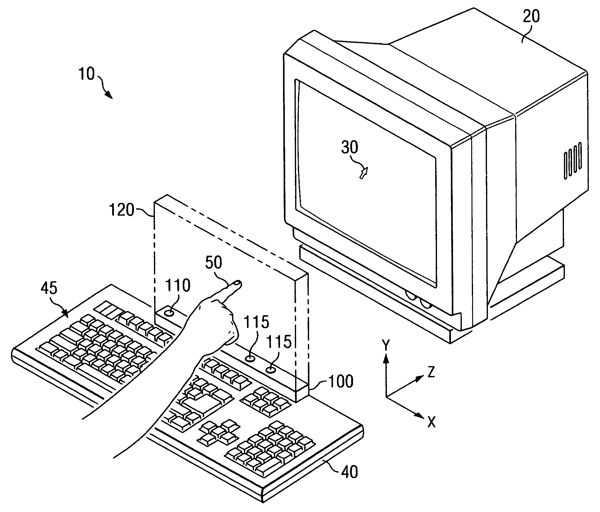 Ultrasonic virtual mouse