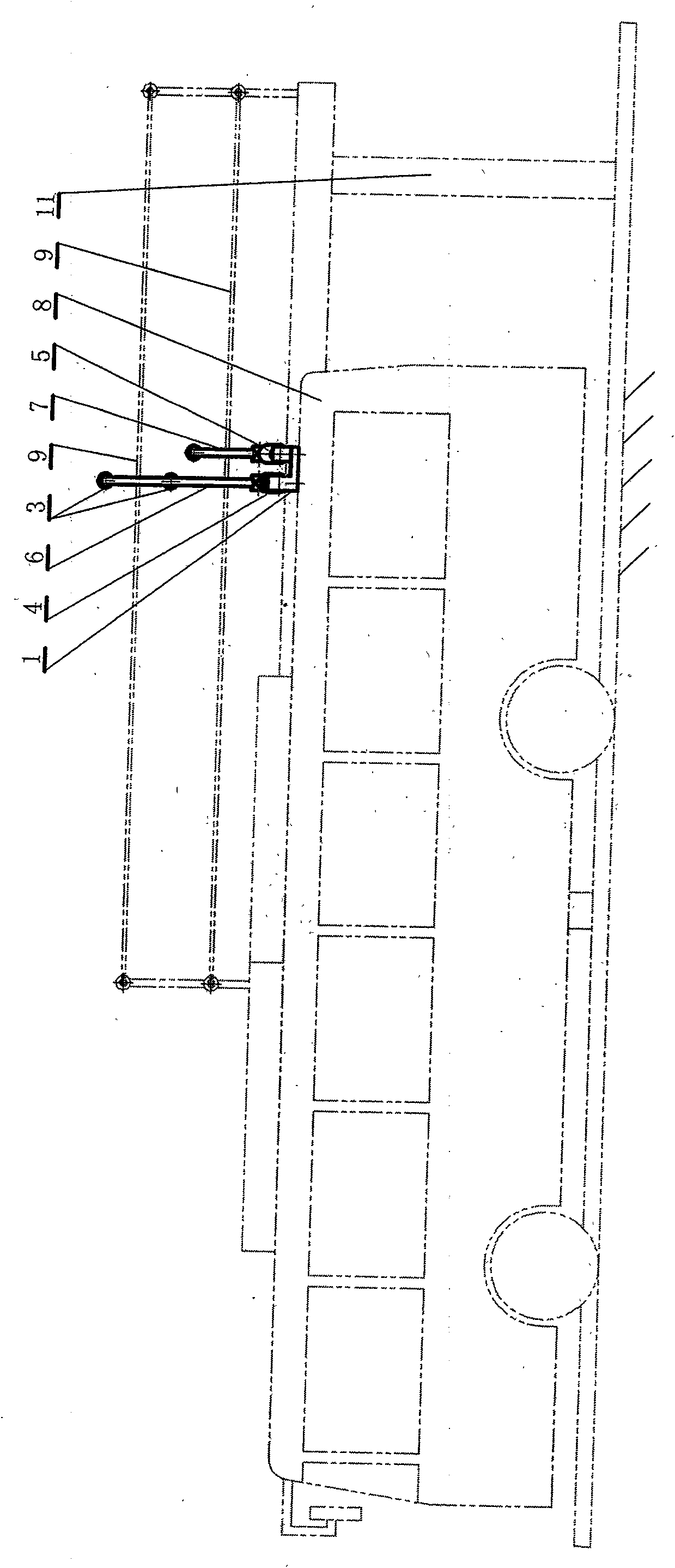 Double-pole type segregated rotation power-receiving type trolley-pole in transverse and lateral direction