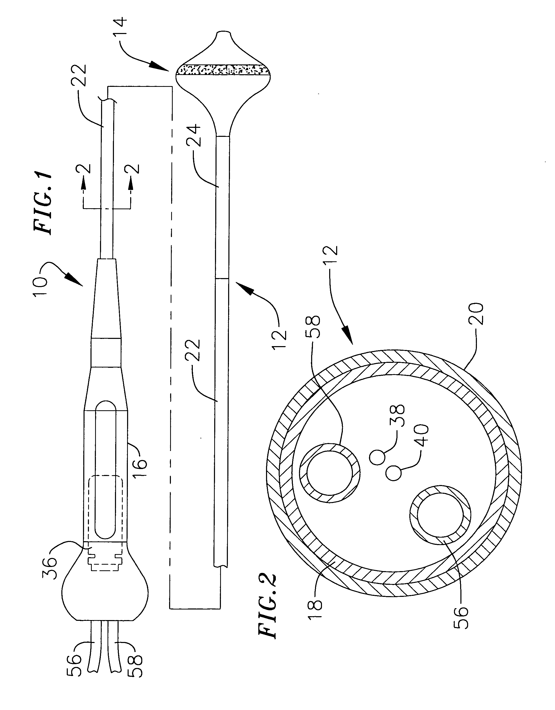 Surgical probe for supporting inflatable therapeutic devices in contact with tissue in or around body orifices and within tumors