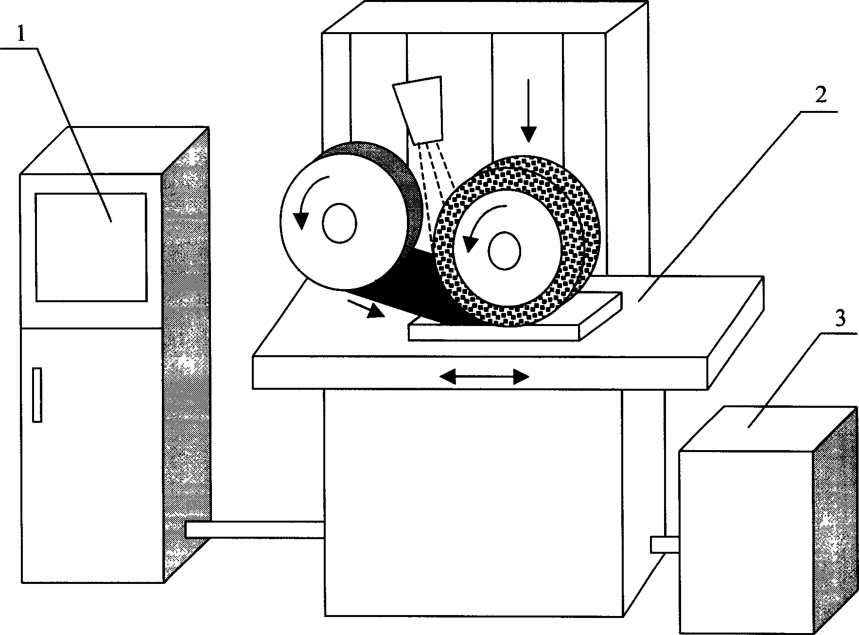 Electric spark mechanical composite grinding method and machine for non-conductive superhard material