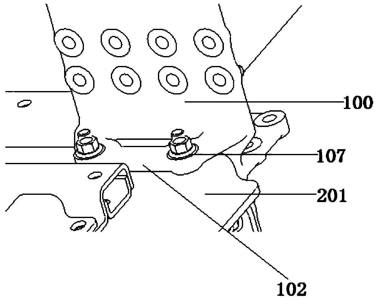 Universal structure of vehicle battery frame