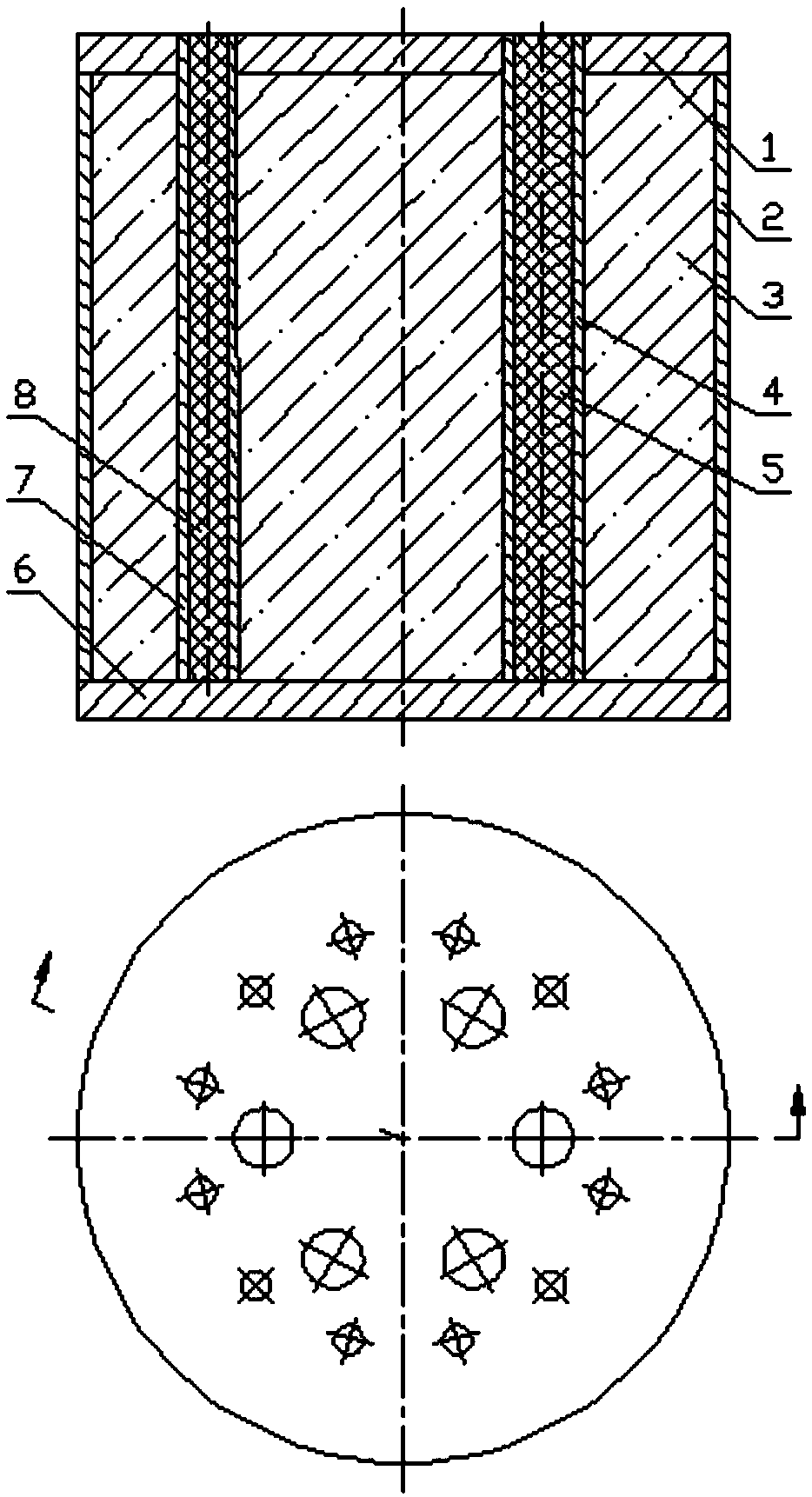 Liquid scattering device and liquid scattering device central tube hog forging process