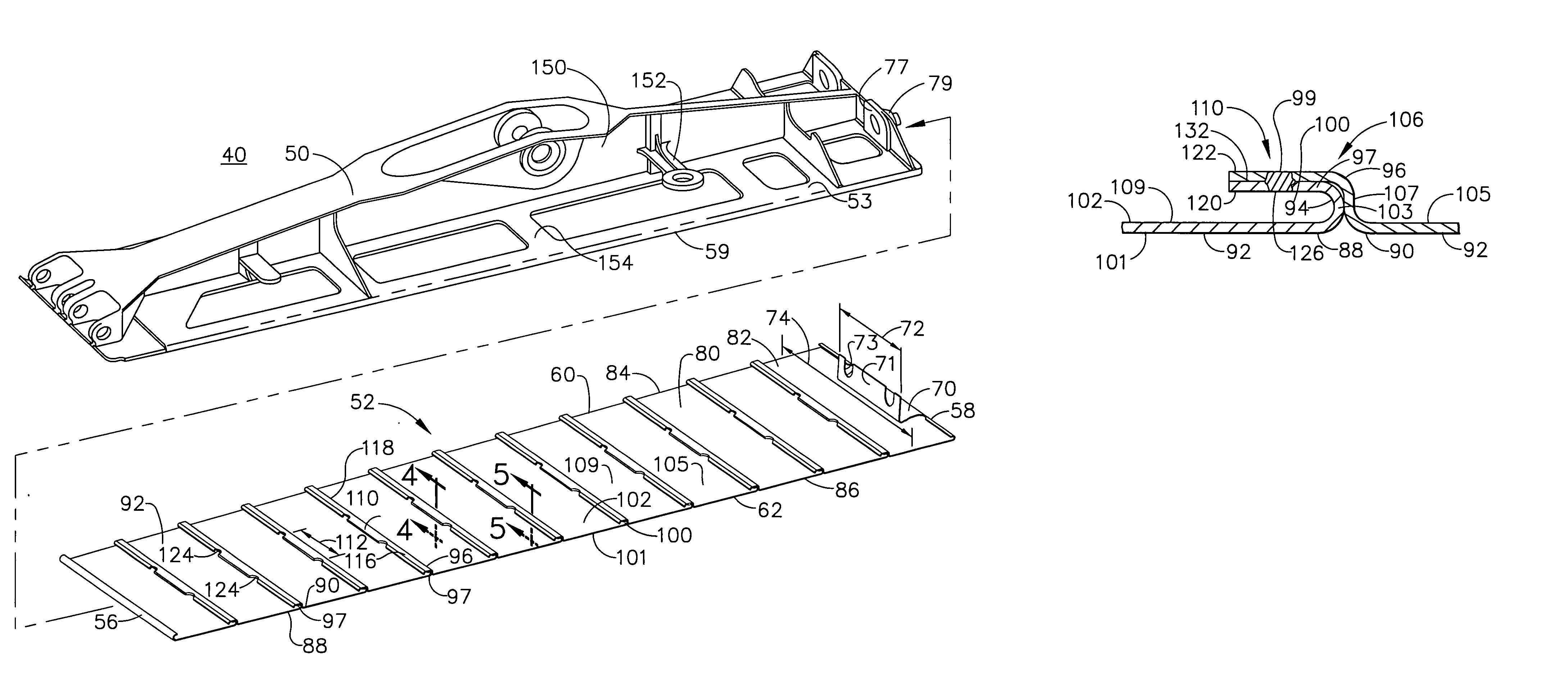 Exhaust nozzle segmented basesheet and production method thereof