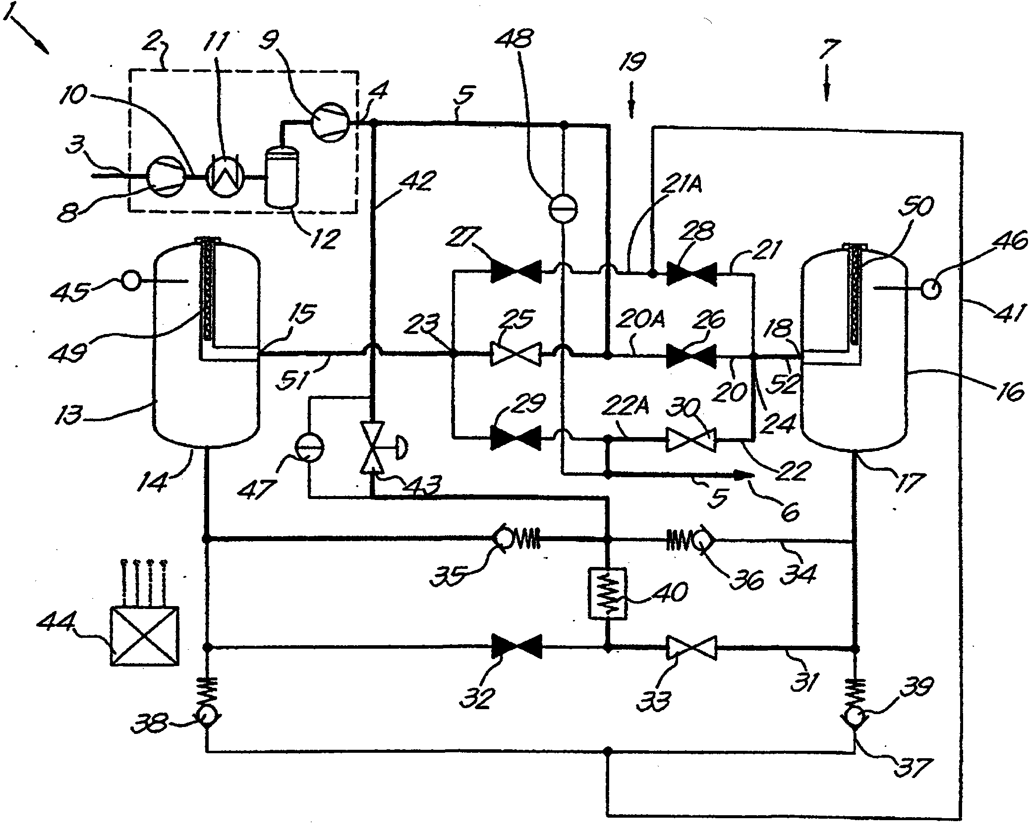 Method for drying a compressed gas