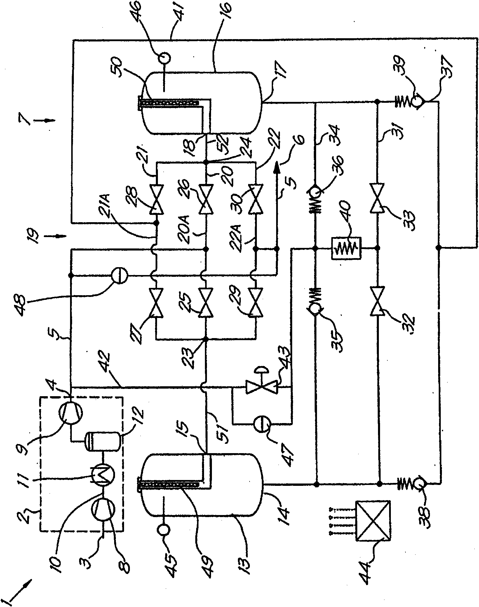 Method for drying a compressed gas