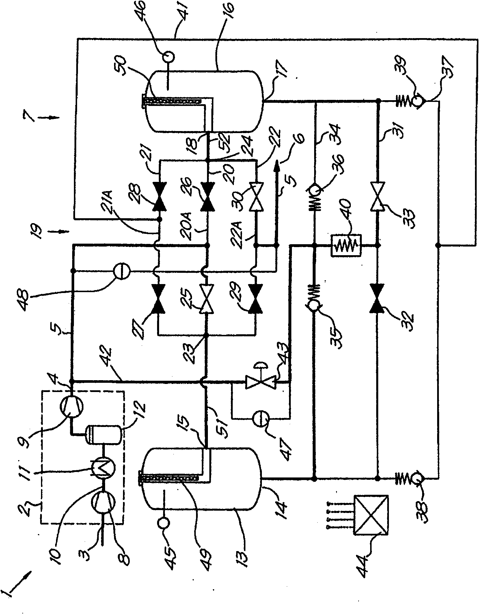 Method for drying a compressed gas