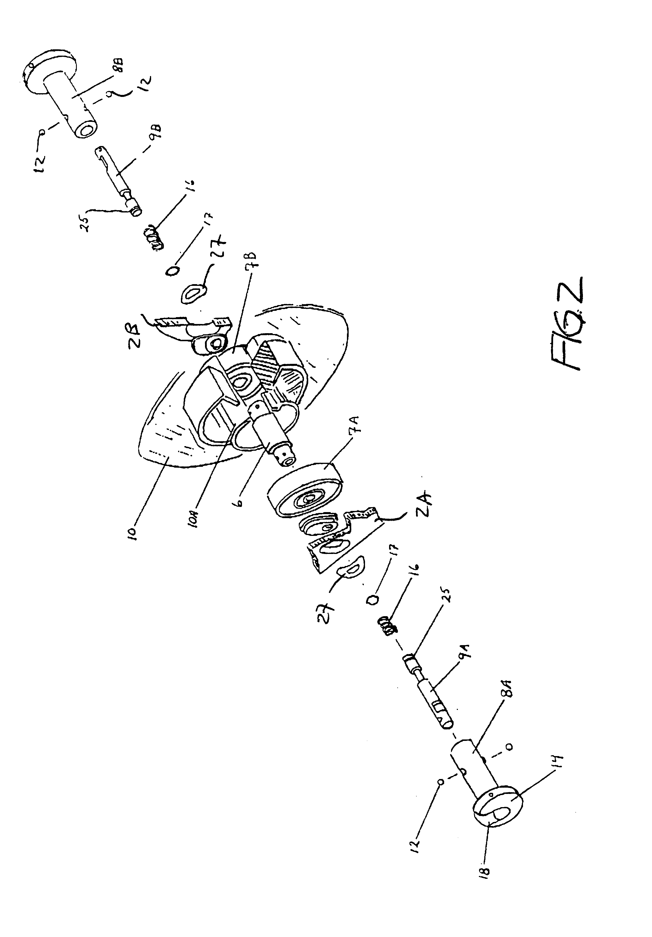 In-line roller skates having quick-release axle system with safety retaining pin mechanism