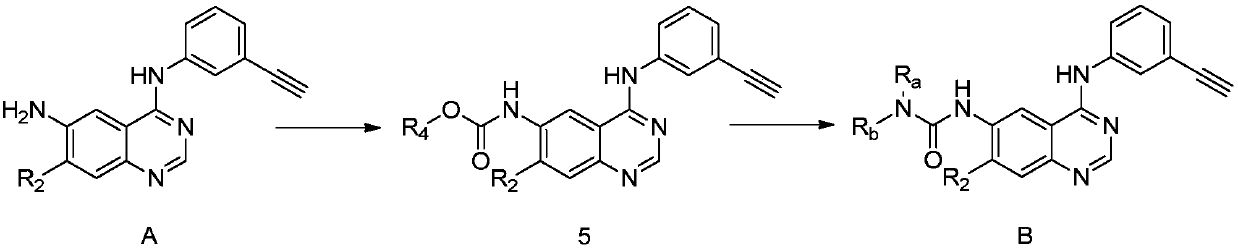 Synthesis method and related intermediate of N-(3-alkynylphenyl)-4,6-diaminoquinazoline-based compound