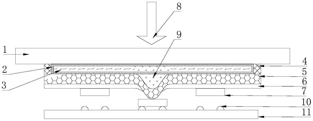 Liquid-gas dual-state Mini/Micro LED chip mass transfer crystal film and manufacturing method thereof