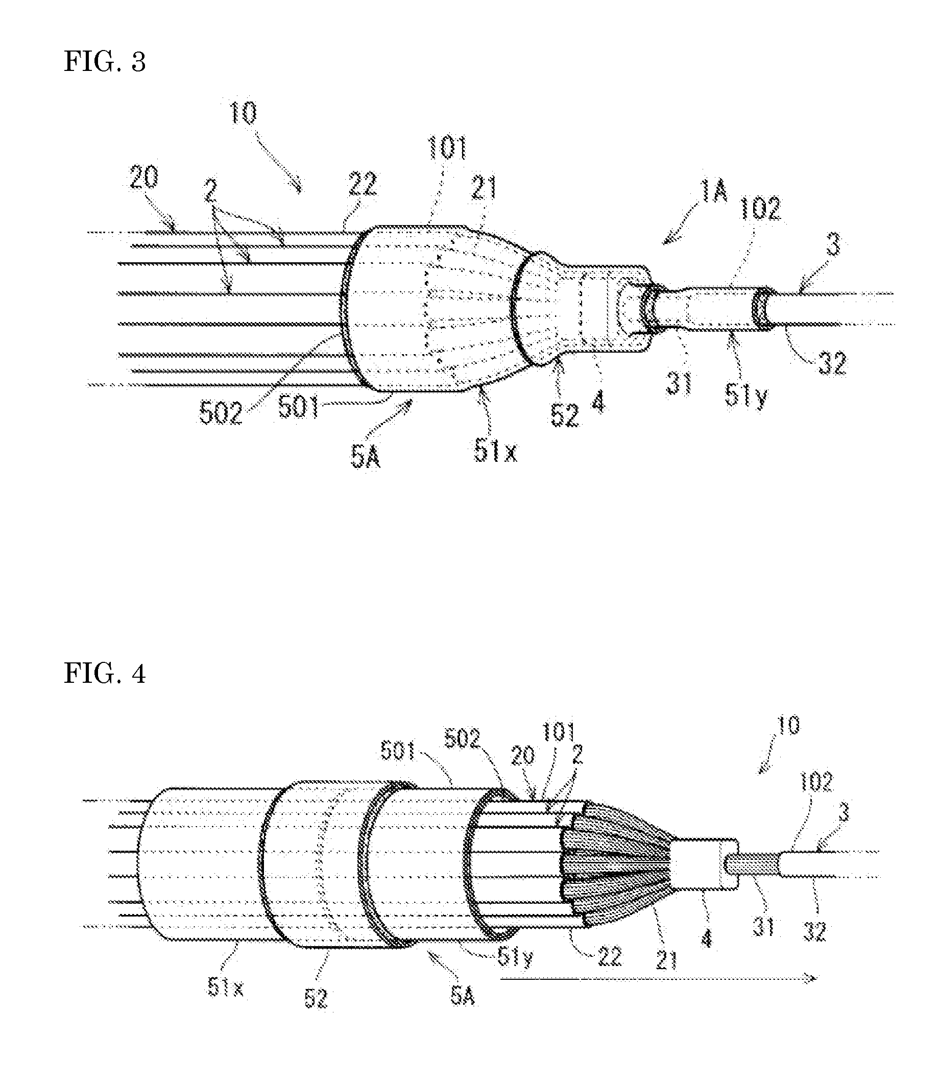 Water-stop structure for wire harness