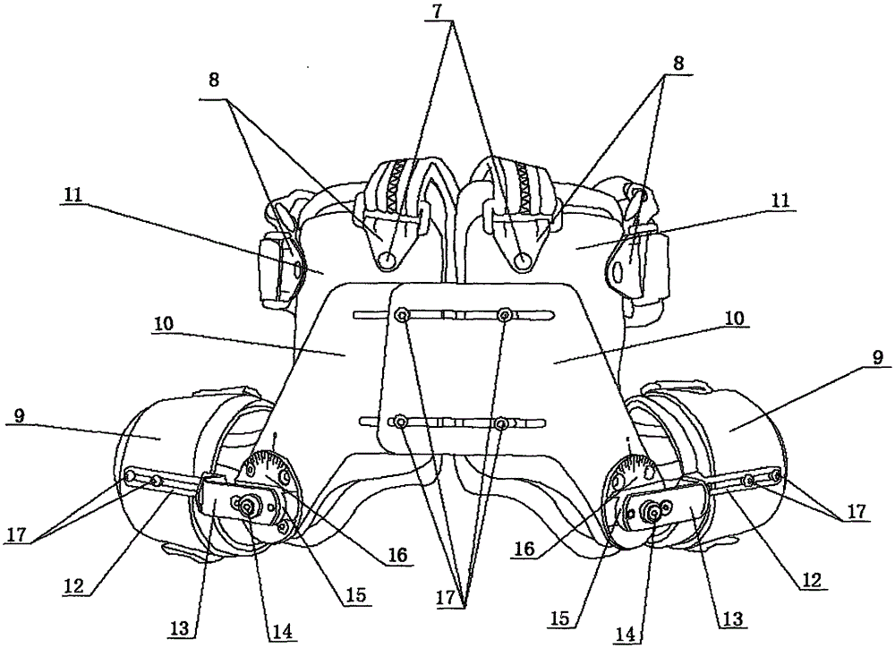 Frog type hip joint fixing support