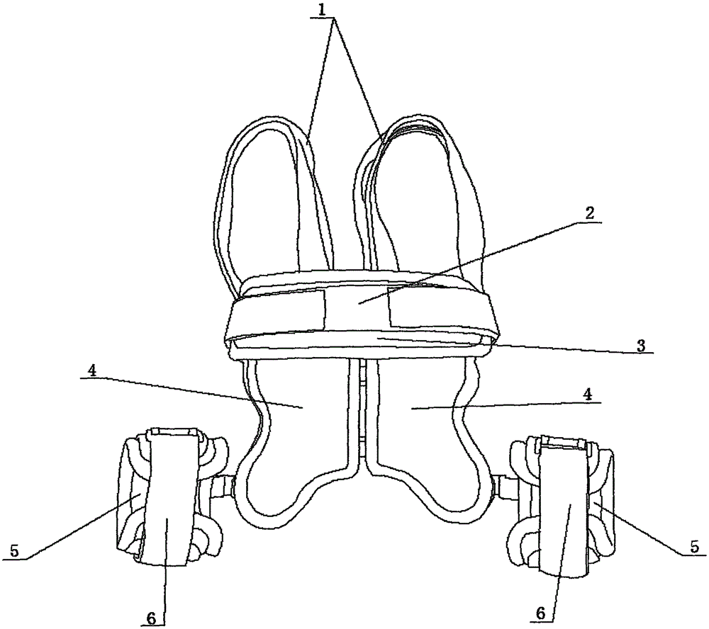 Frog type hip joint fixing support