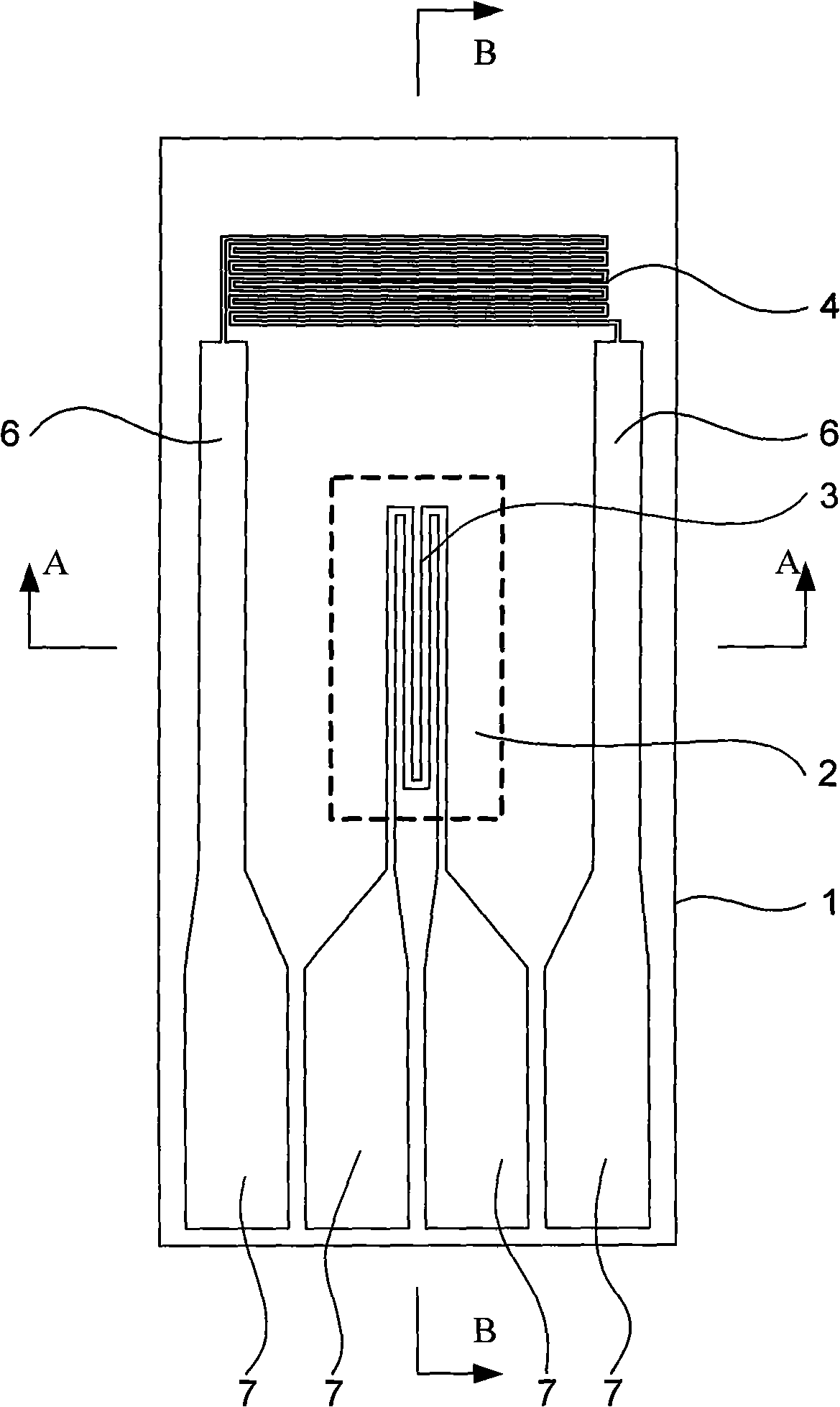 Air mass flow sensor of silicone base thin-film structure