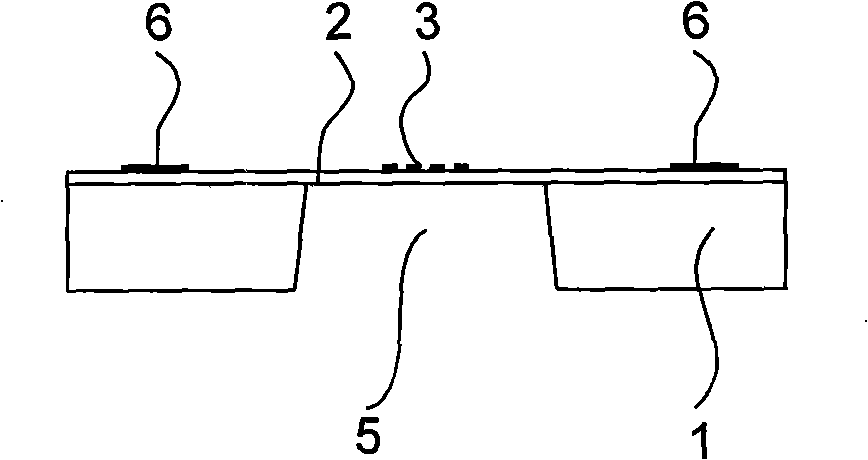 Air mass flow sensor of silicone base thin-film structure