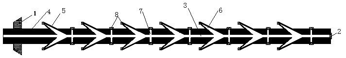 Fishbone-shaped basalt fiber hollow anchor rod system and installation method