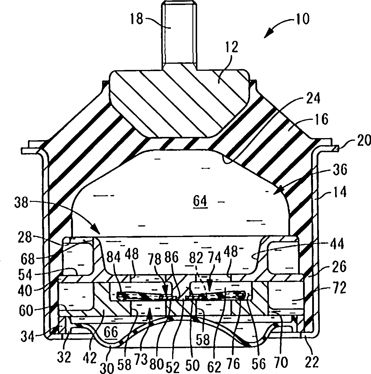 Fluid filled type vibration damping device