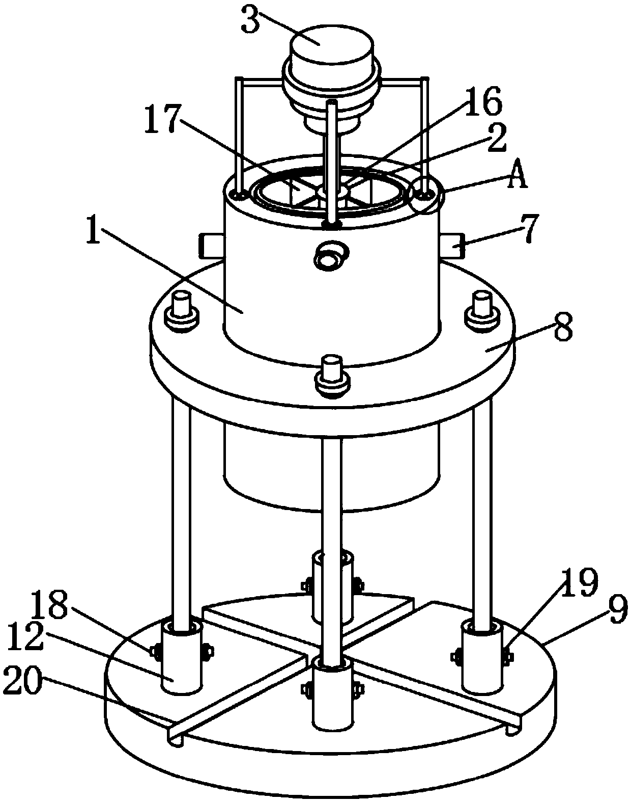 Quick potato cleaning device for agricultural vegetable base