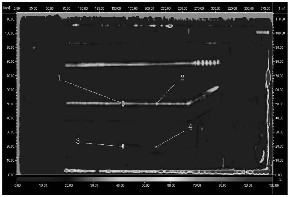 Ultrasonic detection method for diffusion welding head of hollow support plate