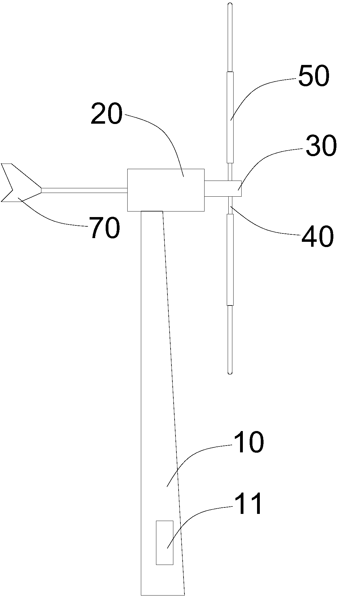 Wind driven generator with telescopic blade