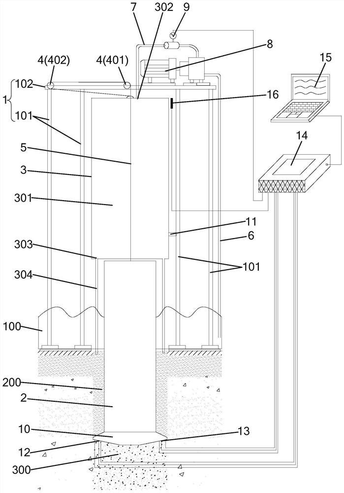 Self-elevating drilling platform pile insertion and extraction experiment device