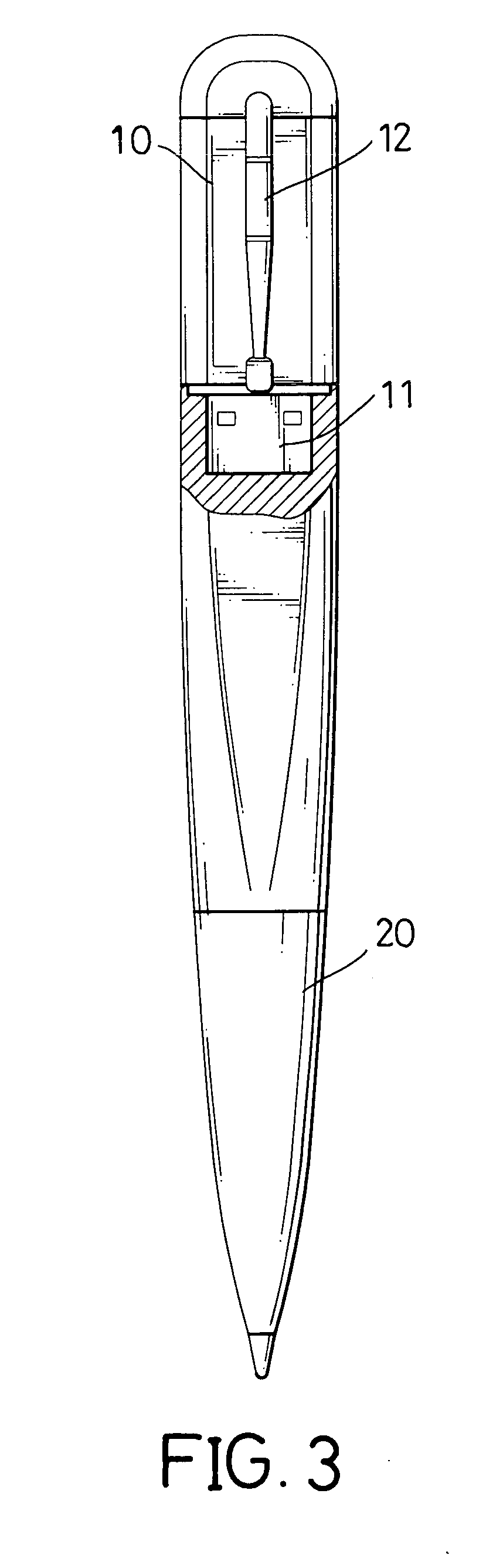 Writing instrument with a storage device