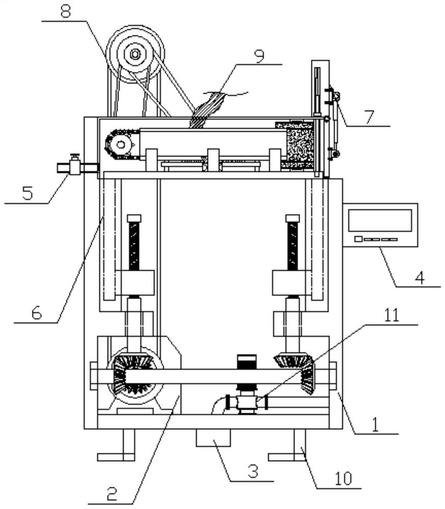 A device for recycling and removing paint from construction waste steel structures