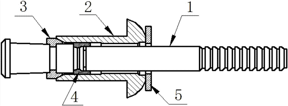 Self-plugging rivet with high clamping force