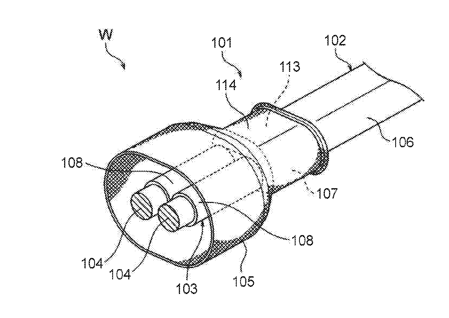 Waterproofing structure, waterproofing method and wireharness