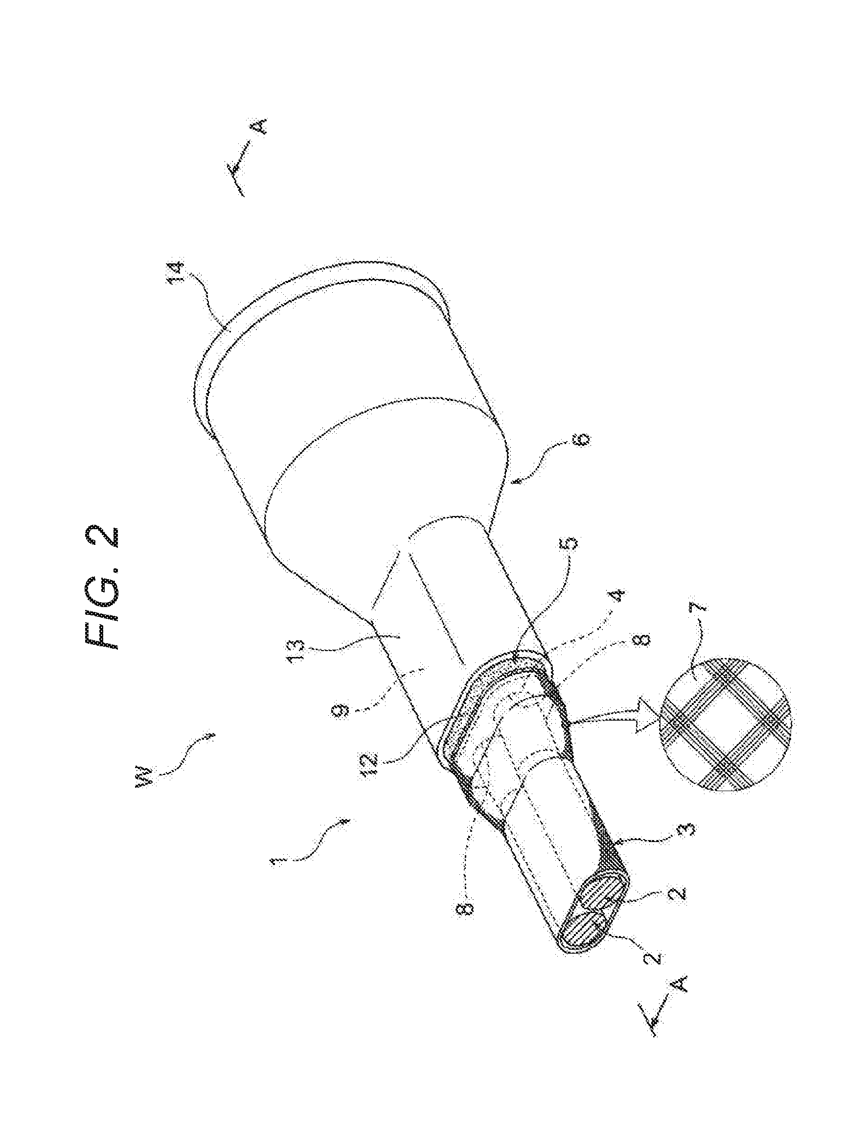 Waterproofing structure, waterproofing method and wireharness