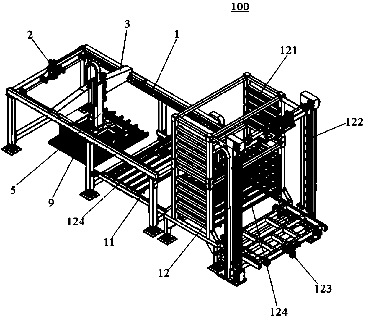 Automatic loading and unloading device of laser cutter