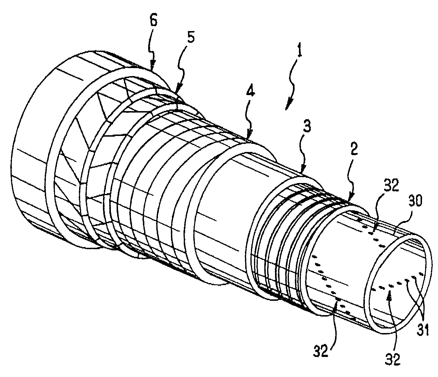 Flexible tubular duct for the transport of fluid and particularly gaseous hydrocarbons with an anti-turbulence carcass and internal lining