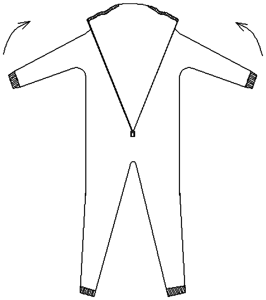 Protection suit folding method convenient for wearing of medical personnel