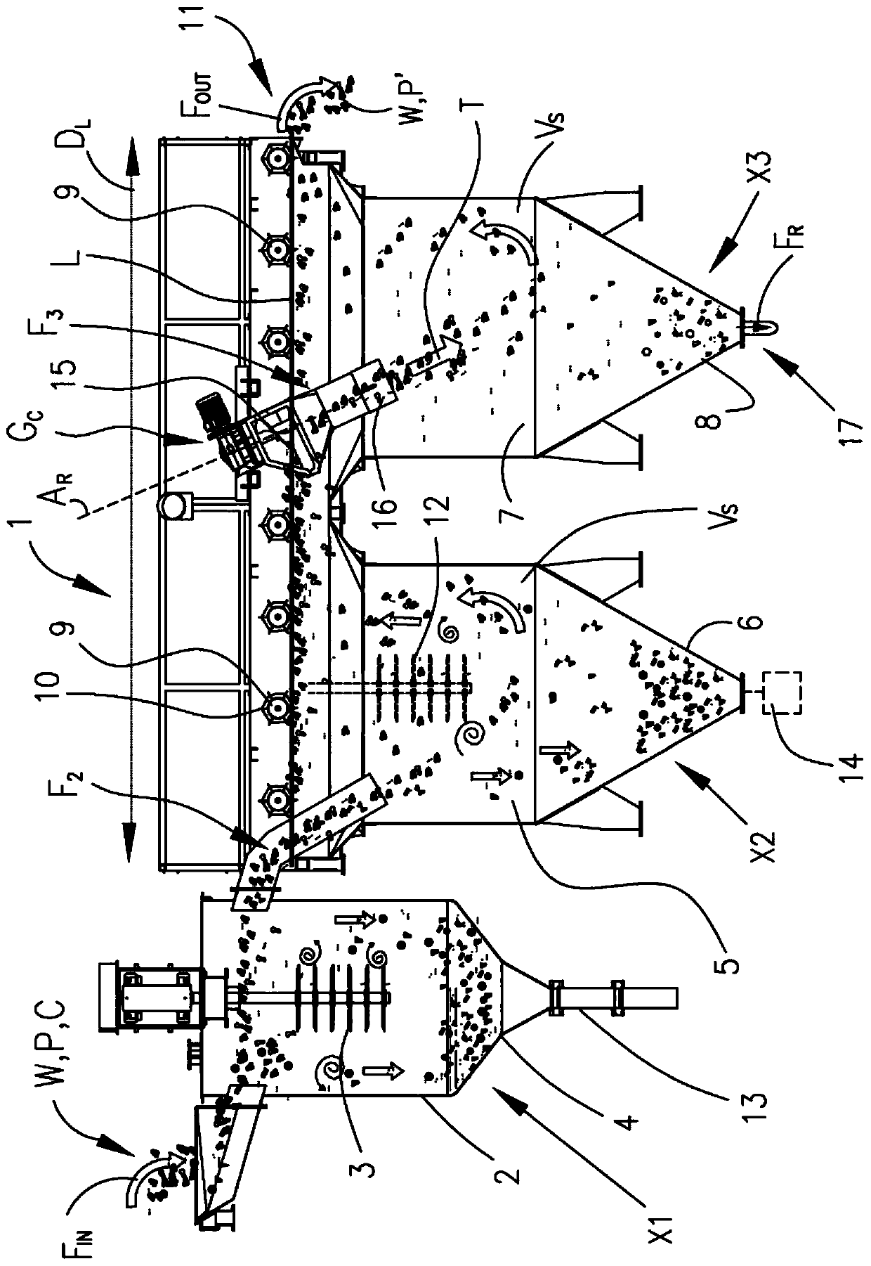 Method and apparatus for washing plastics materials