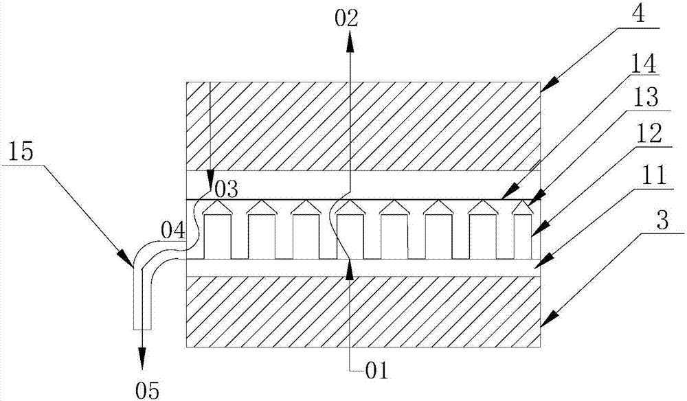 A one-way blocking condensate fluid dripping backflow drawing device