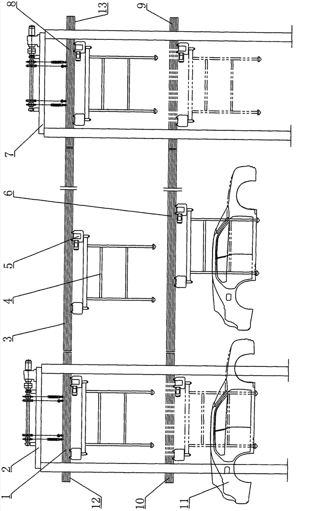 Automatic double-layer conveying device on logistics transport line