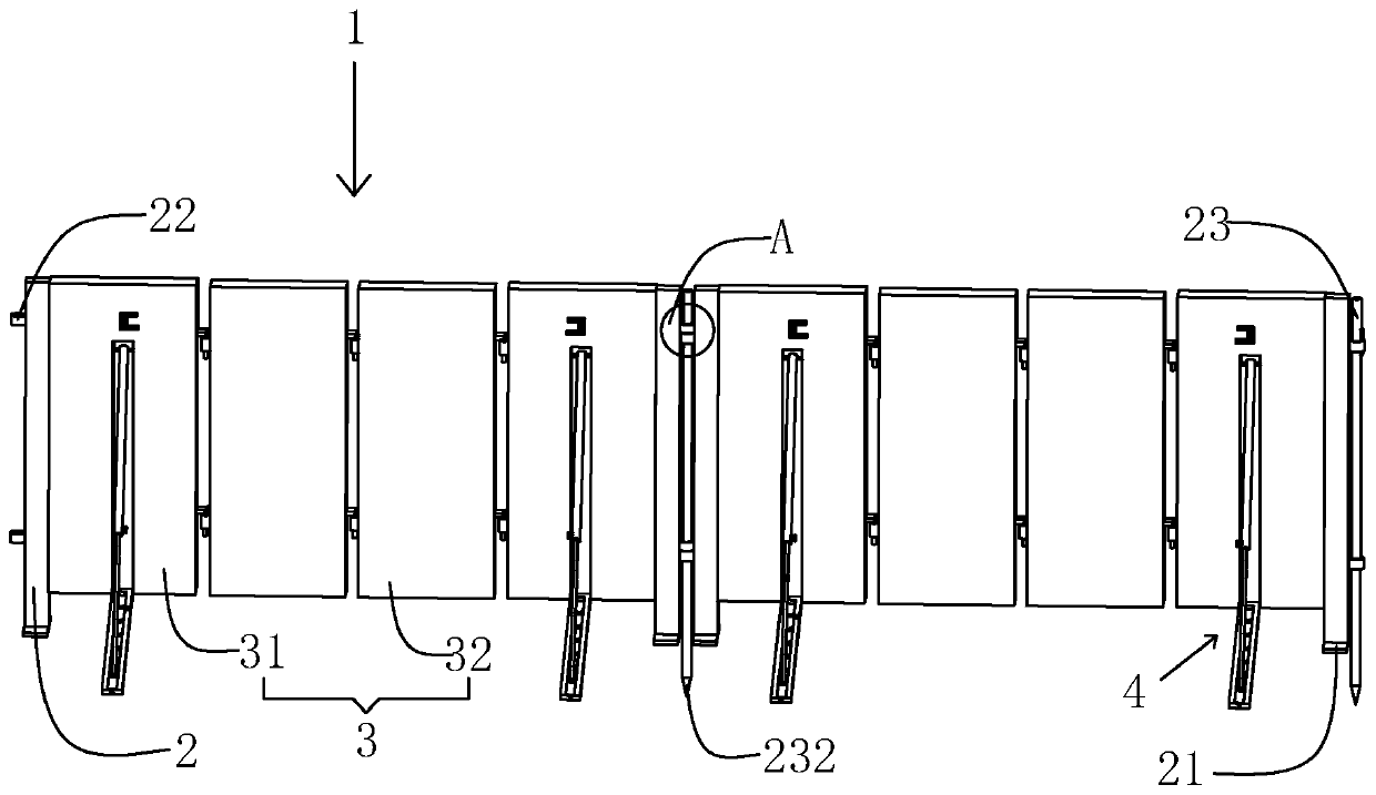 Construction site fence wall with storage and supporting structure functions