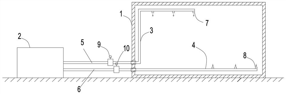 Mechanical controlled atmosphere insecticidal system for tobacco leaves stored in cave depot and construction and use method of mechanical controlled atmosphere insecticidal system