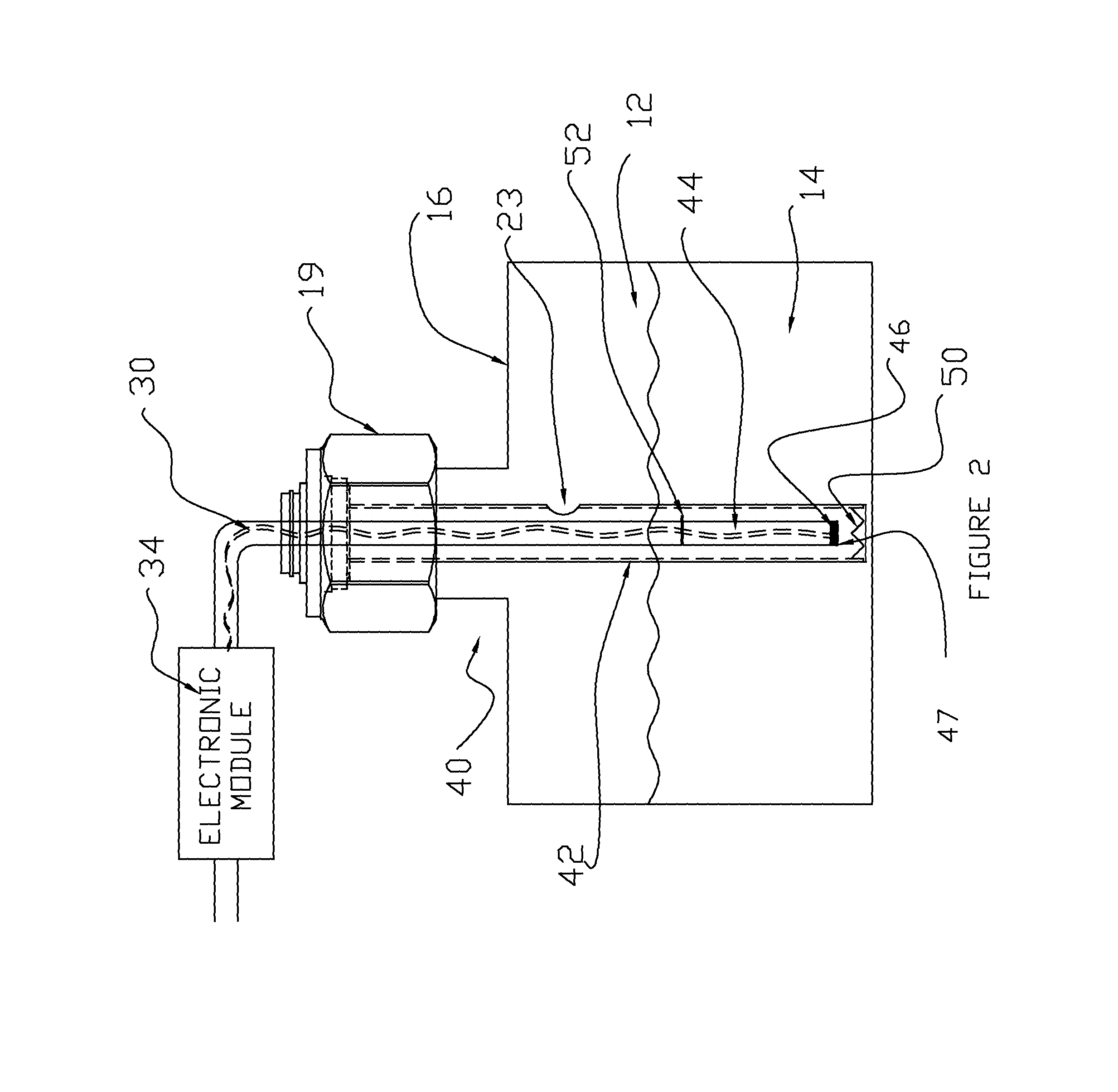 Bottom up contact type ultrasonic continuous level sensor