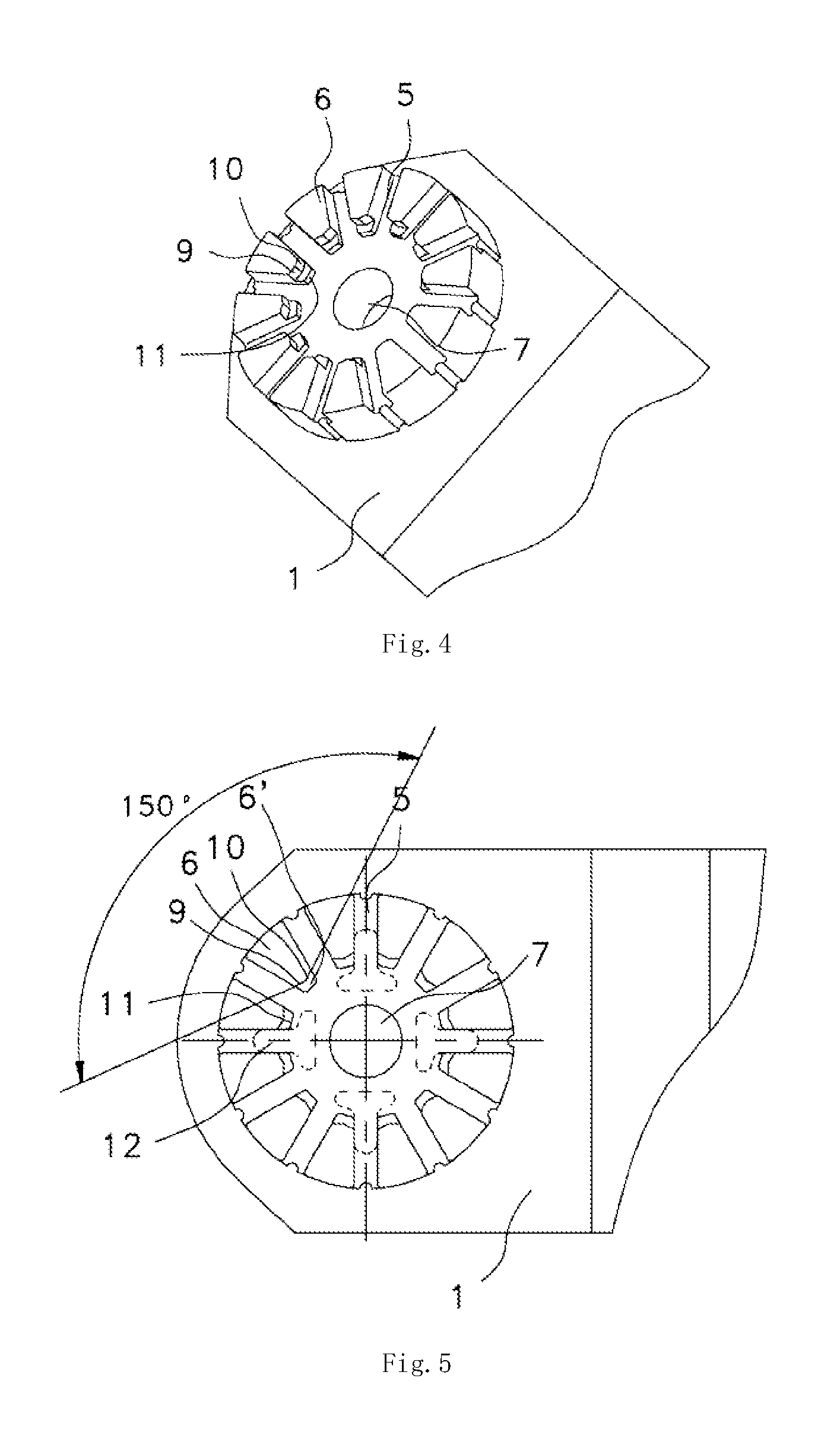 Working component for mating with multiple shaft ends