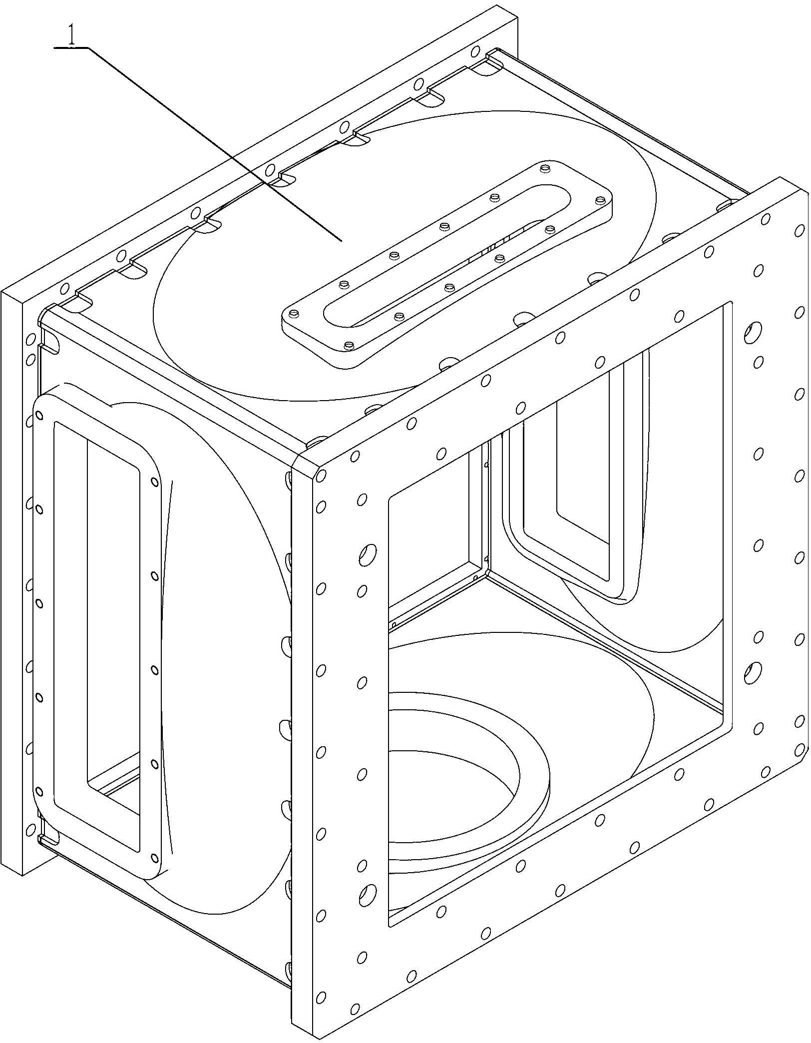 Built-in high flux and large diameter laser frequency conversion device