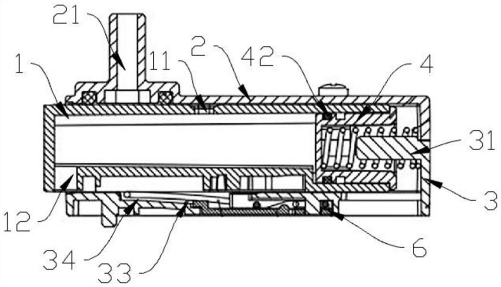 Push type drainage device and drainage method