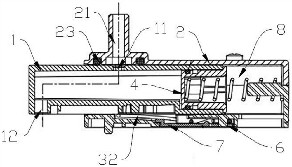 Push type drainage device and drainage method