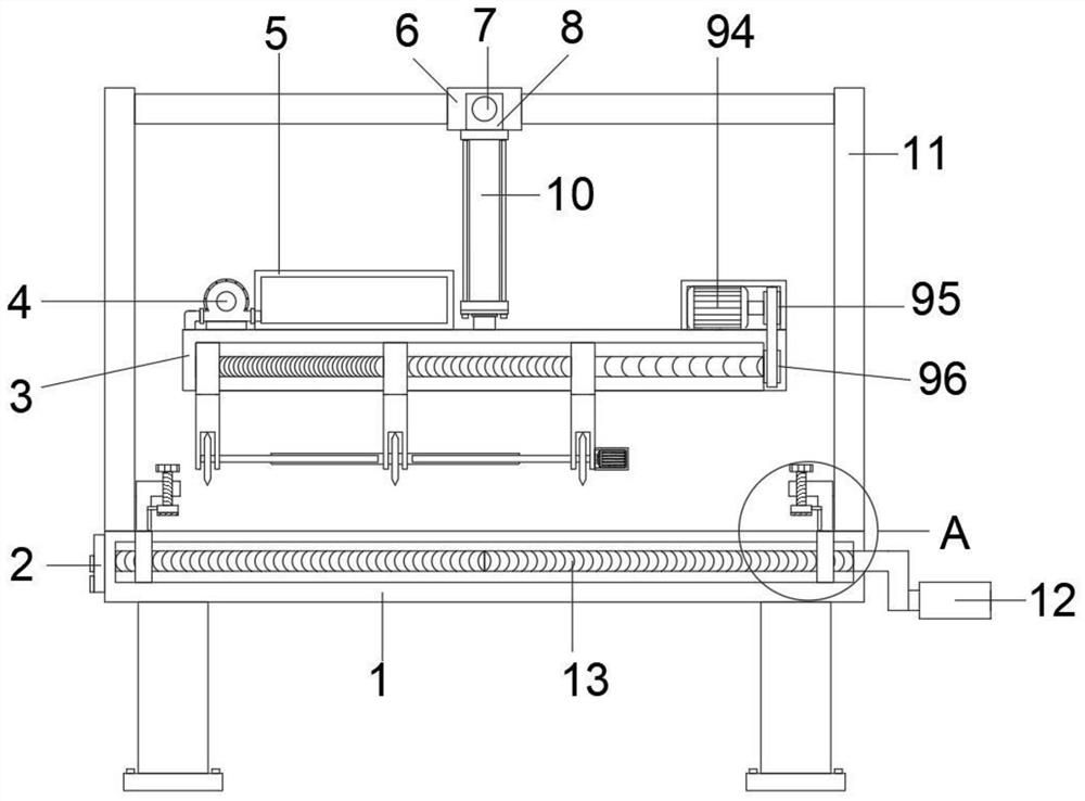 Component cutting device for luggage cloth processing and use method thereof