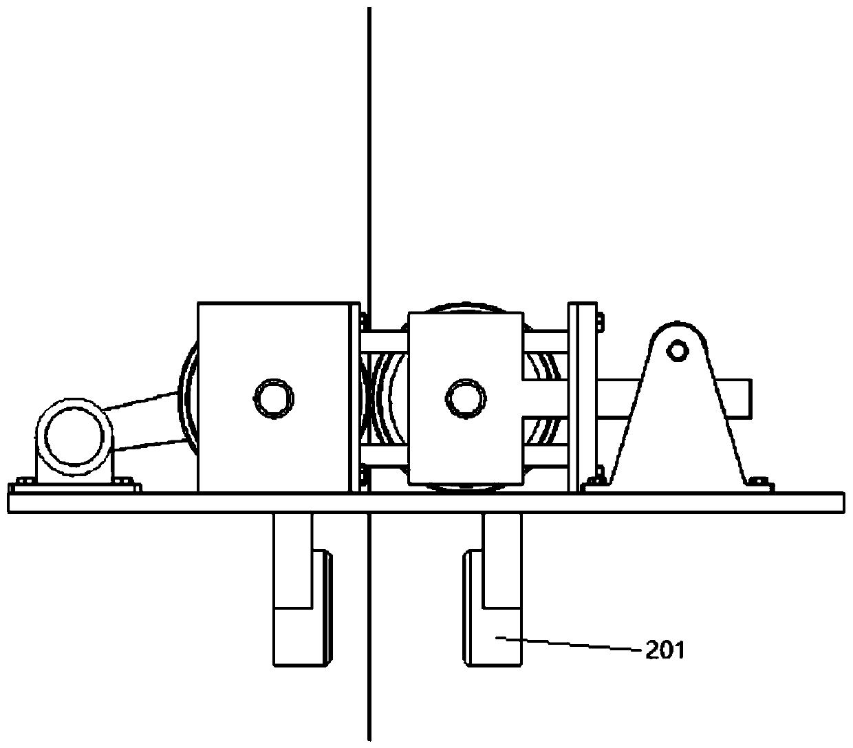 Cable construction climbing device for high ladder