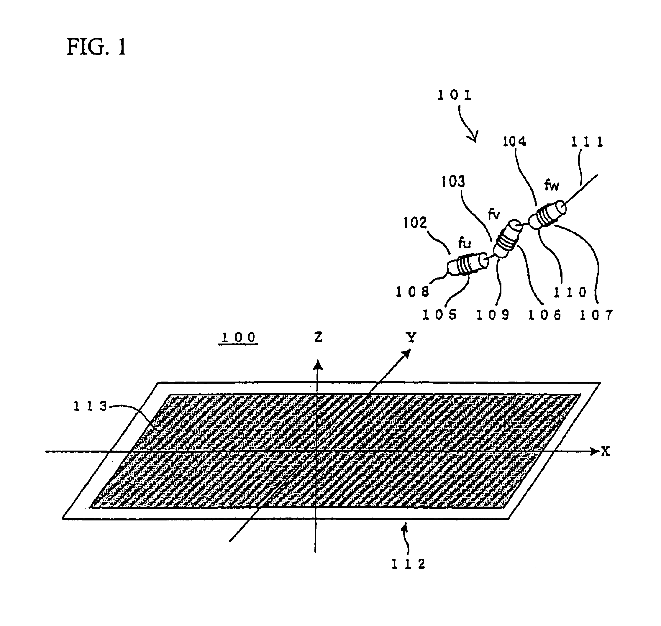 Three-dimensional information detecting system, three-dimensional information detecting device and input device for three-dimensional information detecting system