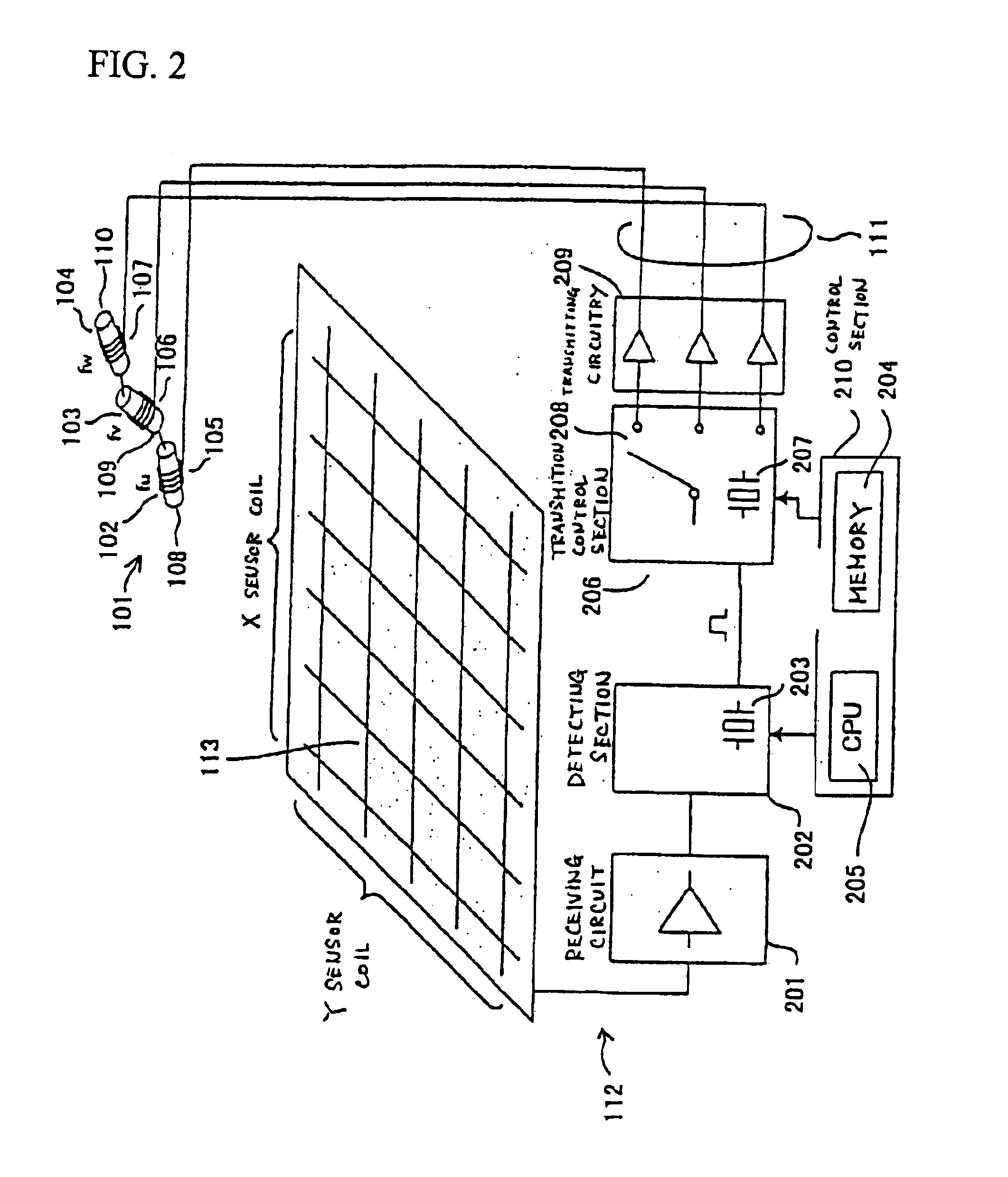 Three-dimensional information detecting system, three-dimensional information detecting device and input device for three-dimensional information detecting system