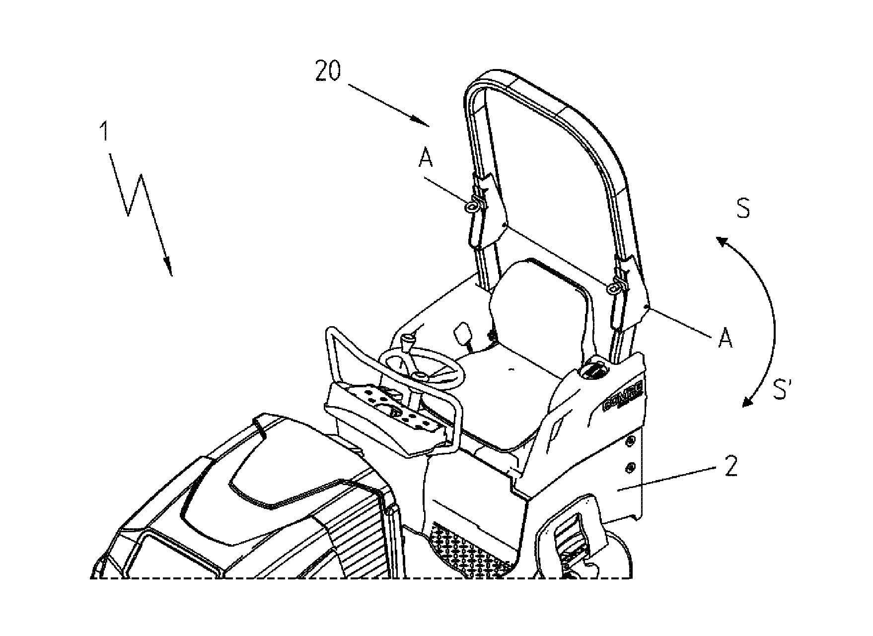 Pivotable Roll Bar