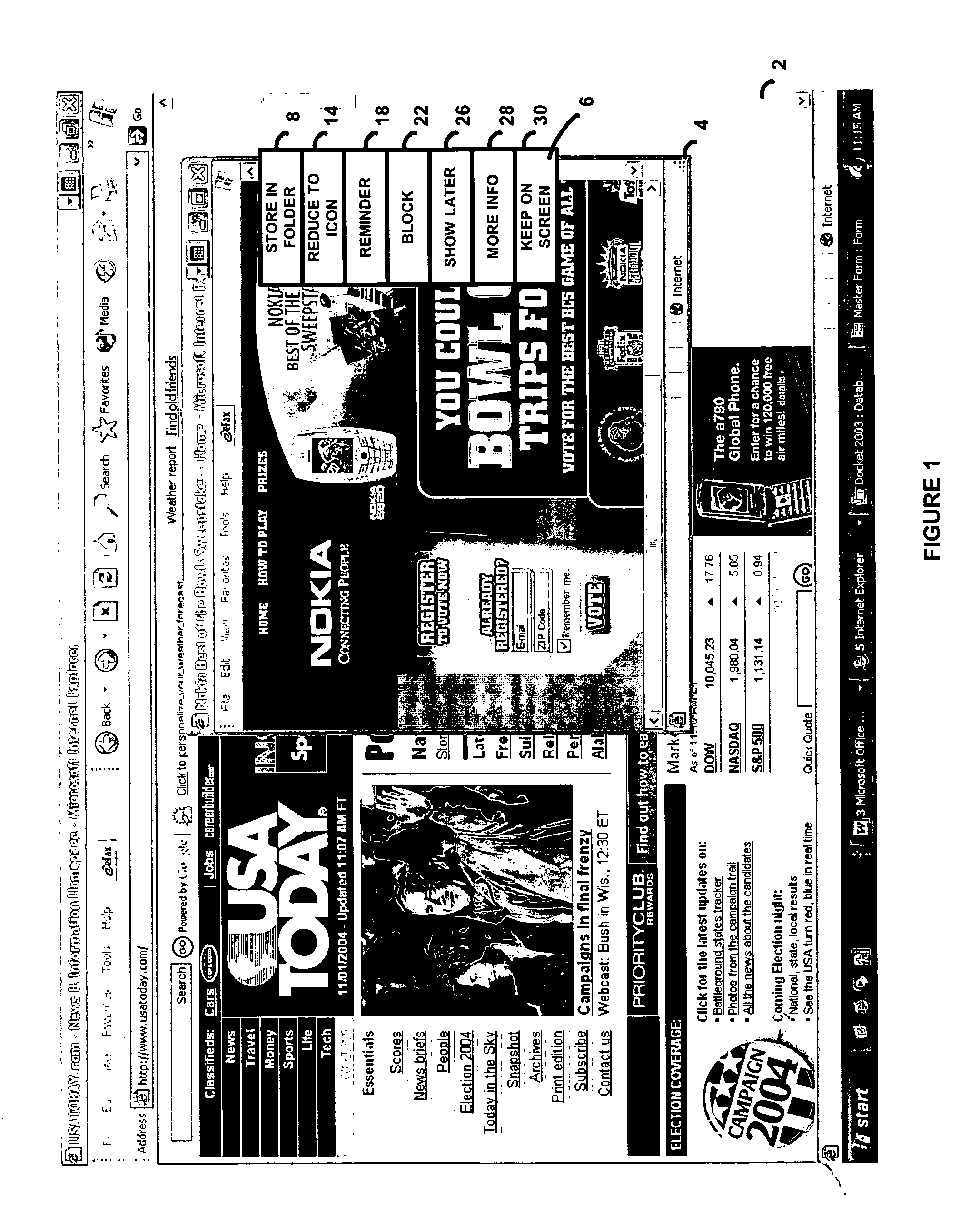 Method and system for user control of secondary content displayed on a computing device