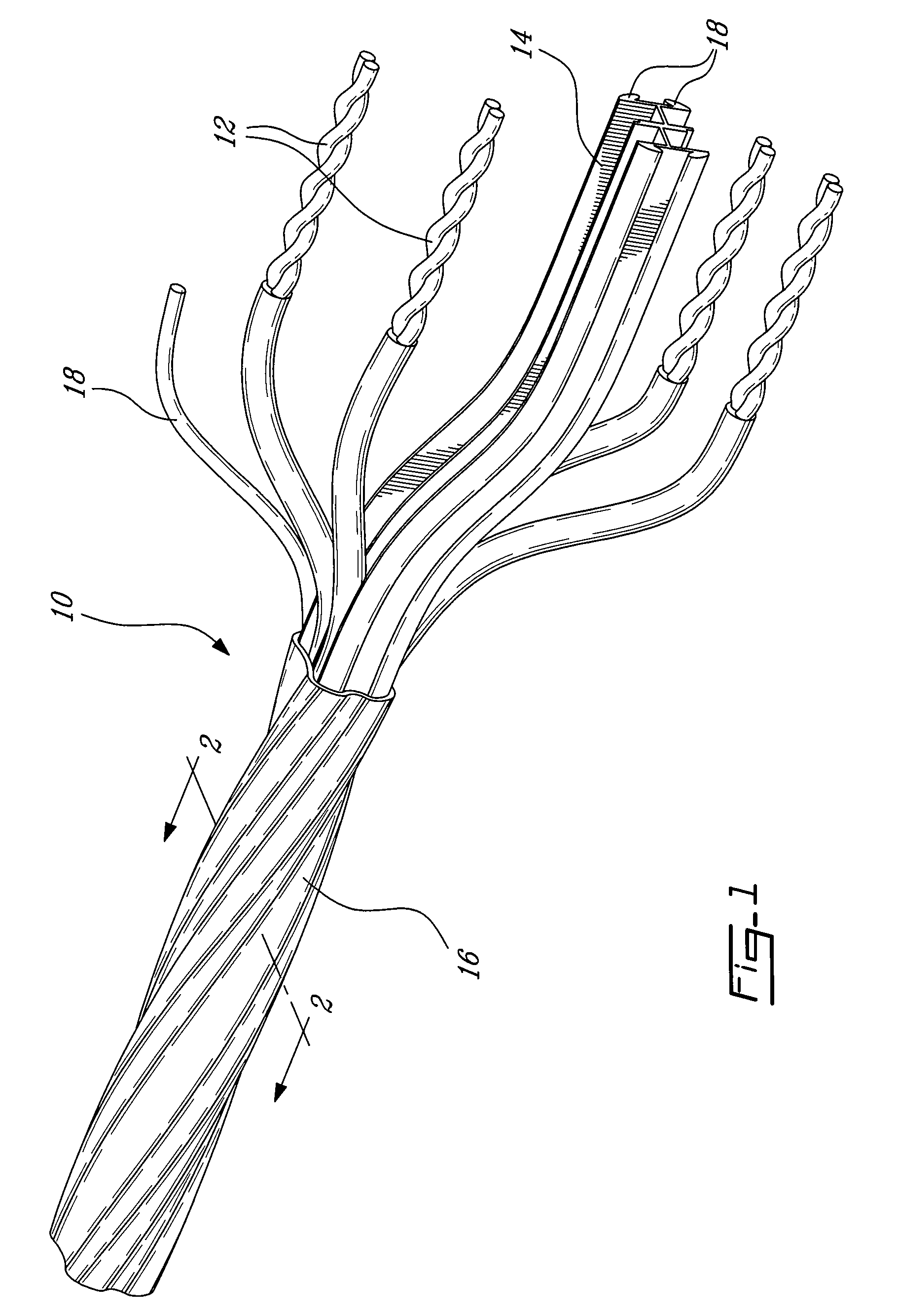 Web for separating conductors in a communication cable