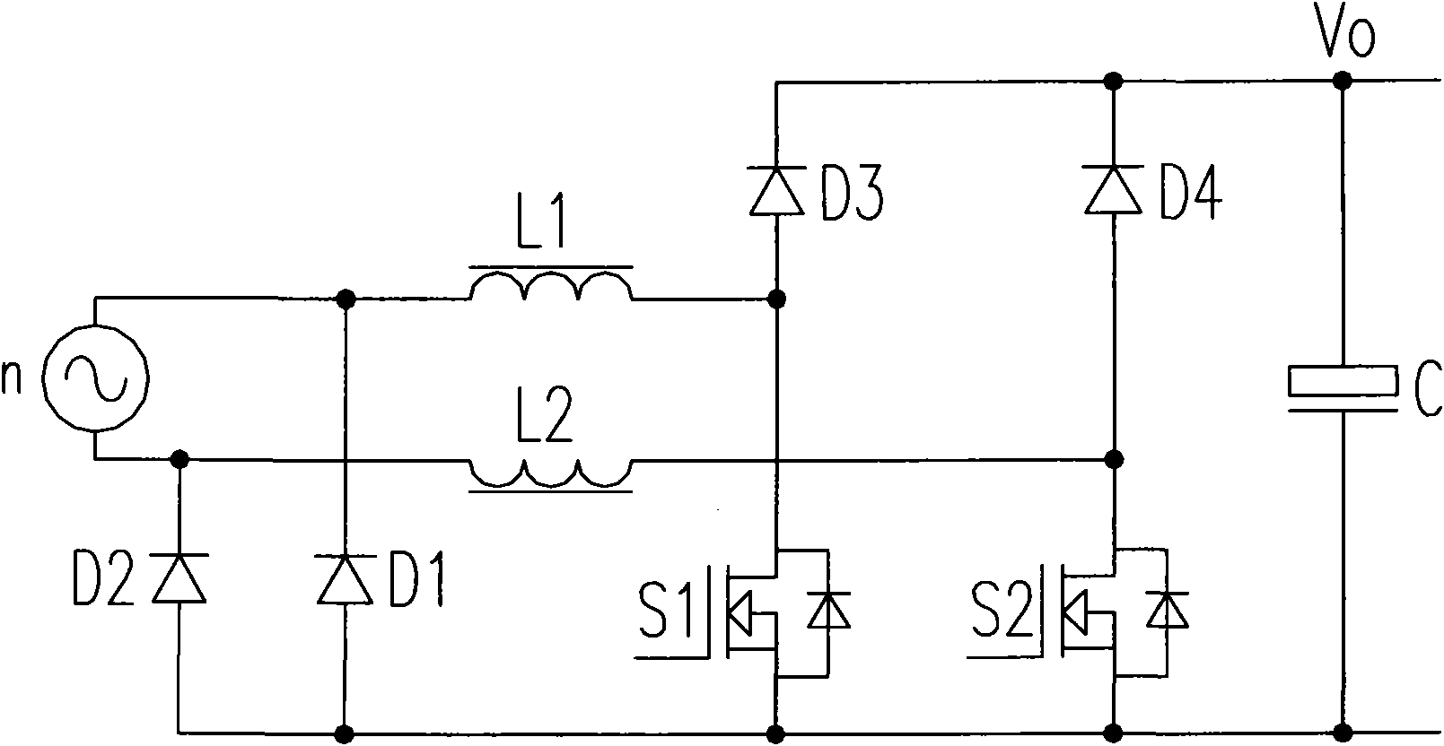 Bridgeless power factor circuit correcting circuit system used for critical conduction mode and control method thereof